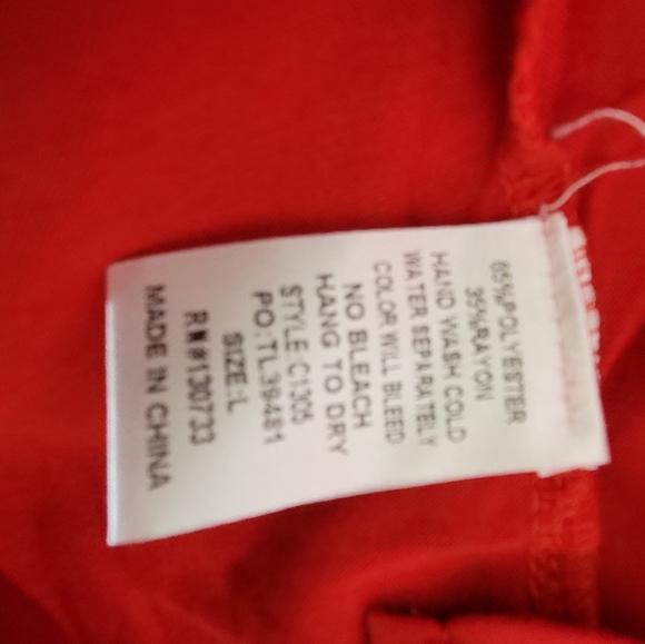 Umgee shirt red navy color block hi low large - Picture 3 of 7